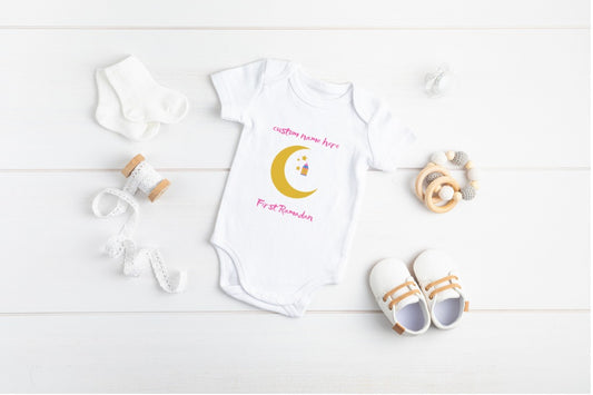 Baby Onesie - My 1st Ramadan - Pink - Custom Name