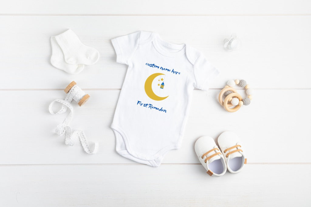 Baby Onesie - My 1st Ramadan - Blue - Custom Name